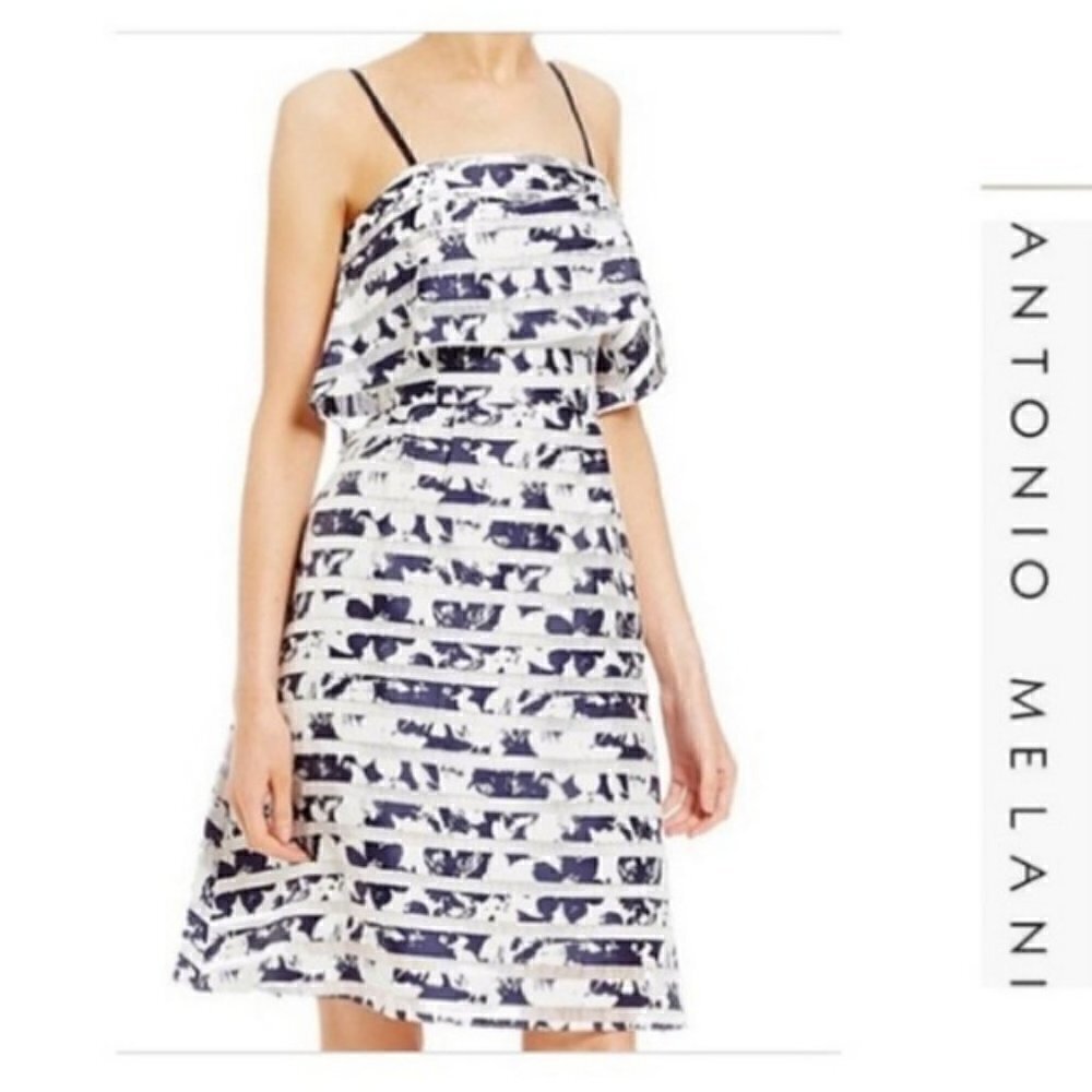 Antonio Melani knee length strapless boho dress